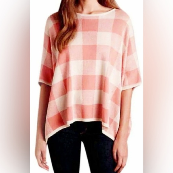 Anthropologie Tops - Anthropologie La Casita De Wendy Plaid Poncho Organic Cotton Top Size Large